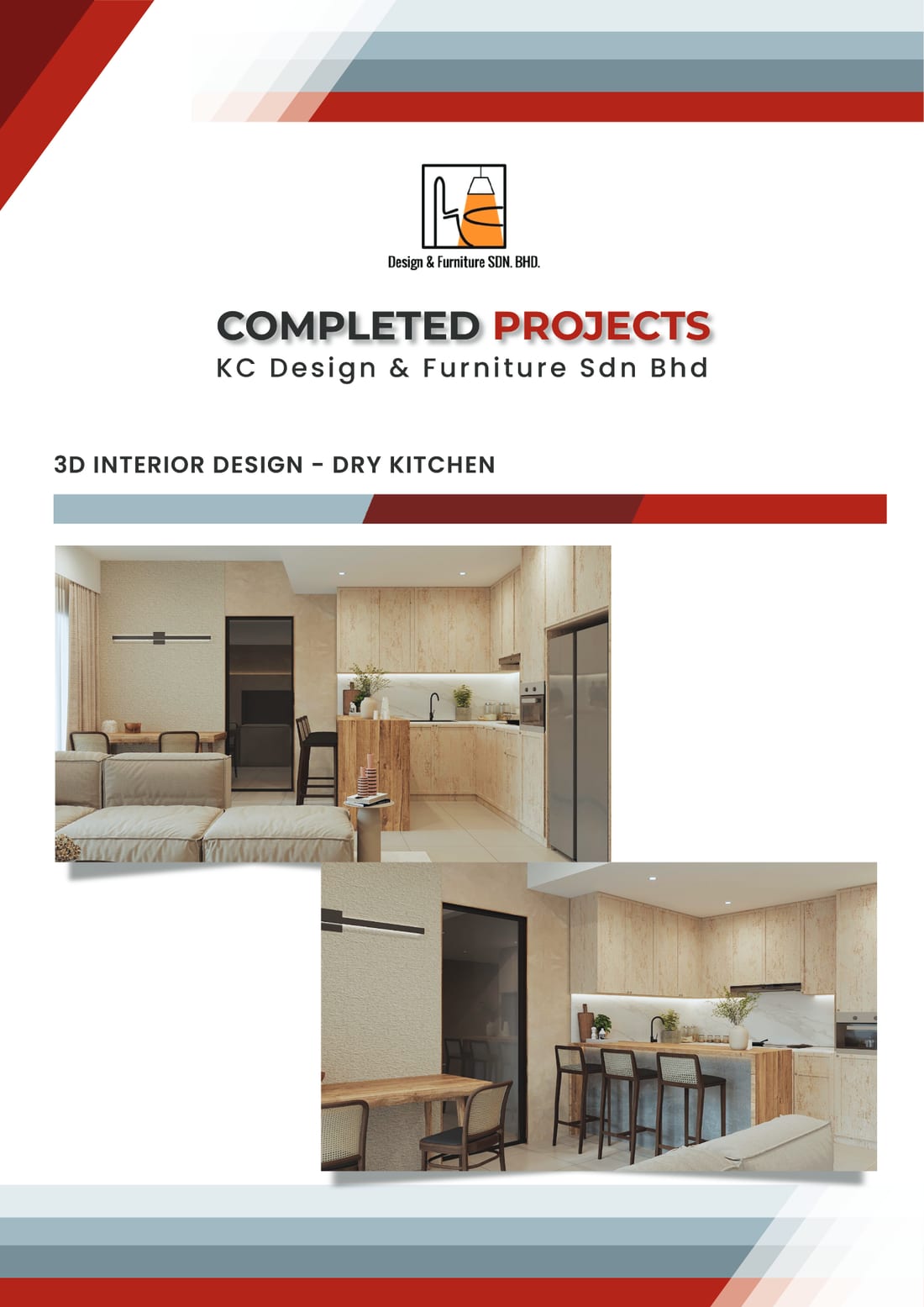 3D interior design dry kitchen