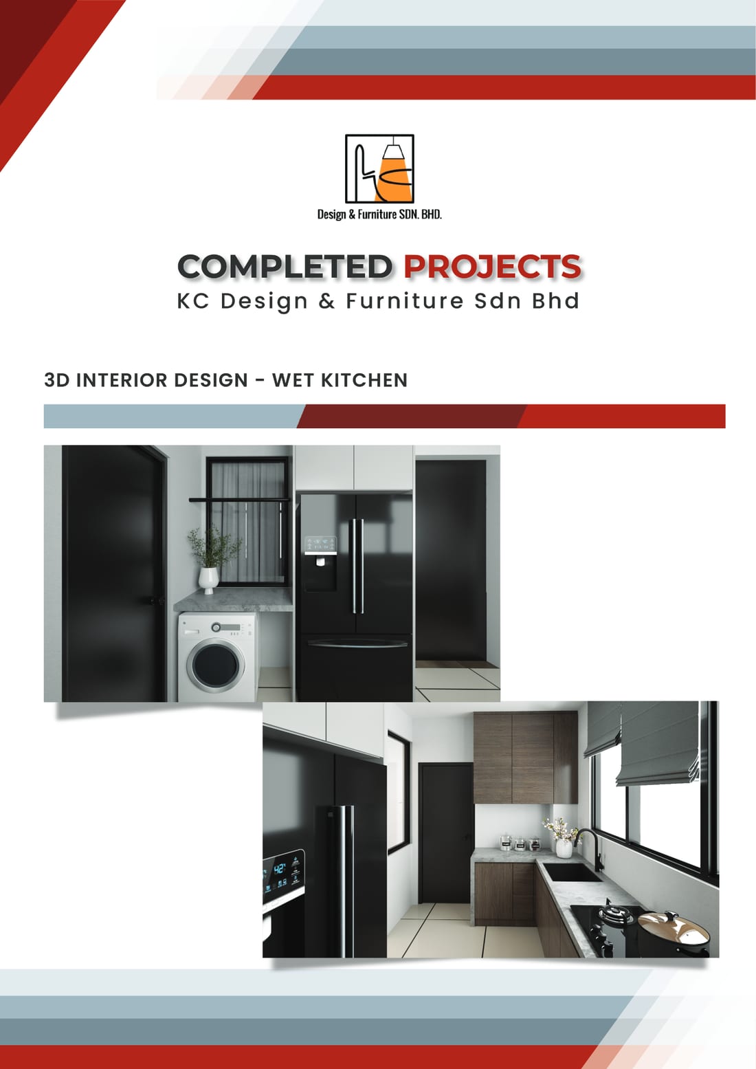 3D interior design wet kitchen