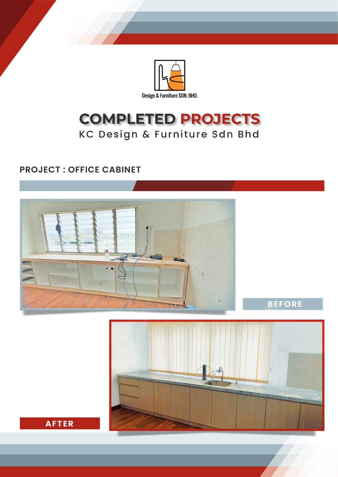 Completed office cabinet project